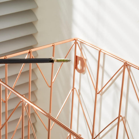 Y YOMA 1 Pack Rose Gold Hanging File Folder Organizer, Letter Size Metal File Kit for Desk Home Office Classroom