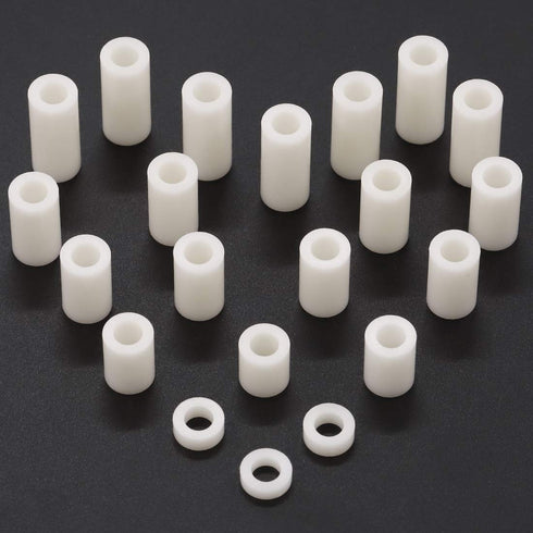 Keadic 150 Pieces Nylon Round Spacer Standoffs Assortment Kit for M6 Screws, OD 11mm and ID 6.2mm