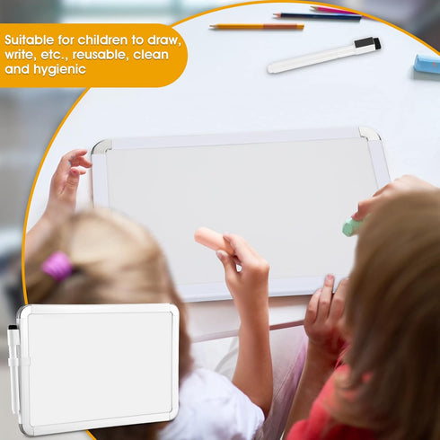 Sherr 4 Pcs Dry Erase Board, 7" x 11" Small Wall Board for Kids, Student with Black Marker, Mini Office Board