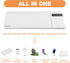 SELEAD Desktop Glass Whiteboard with Calculator & Built-in Mirror, Dry Erase White Board Computer Pad with Organizer
