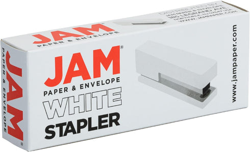 JAM PAPER Modern Desk Stapler, White, Sold Individually