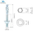 1/4"x2-1/4" Wedge Anchor by Zinced of Heavy-Duty Fastener for Cement and Concrete (20pcs Pack)