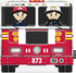 Cute Cartoon Fire Truck Light Switch Cover, Male and Female Firefighters 2-Gang Toggle Wall Plate for Teen Room