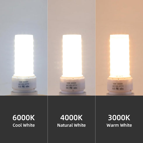 Lidesheng GX23-2 Base LED Light Bulb Plug and Play,6000K Cool White 1400Lm 2Pin LED PL Bulb, 13W 18W CFL Equivalent, Ballast Compatible (Cool White, 10W 2pcs) by Lidesheng
