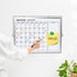 Dry Erase White Board, 16 x 12 inches Double-Sided Magnetic Monthly Planner with Stand for Kitchen, School