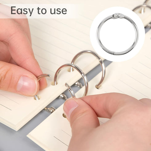 Smgda 30 Pack 1 Inch, Loose Leaf Binder Rings Office Metal Book Rings, for Index Cards, Rings for Flash Cards, Index