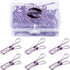 Pack of 25 Purple Small Metal Wire Clips, Multi-Purpose Utility Clips