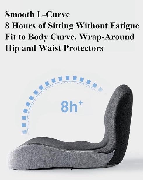 Kurbetts Orthopedic Cushion,Ergonomic Memory Foam L-Shaped Integrated Seat Cushions with Adjustable Strap,Ultra