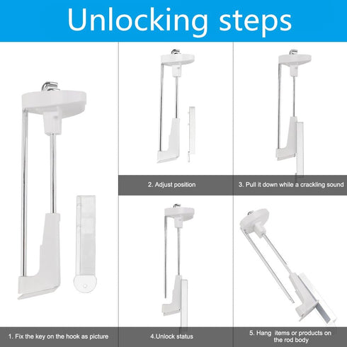 XCHTX 2PK Magnetic Key for Anti-Theft Security Slatwall&Peg Hook Magnet Key