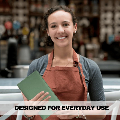 LINTRU Oversized Server Book, Expandable & Zipper Pockets Server Books for Waitress, Double Reinforced & Wear-Resistant