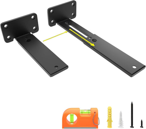 LEOPO Adjustable T Shelf Brackets Extensible 6/8/10 Inch 4 Pack ,1/5'' Thick