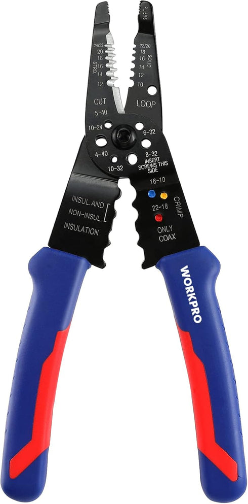 WORKPRO 8-Inch Wire Stripper, Multi-Tool Wire Cutter for Stripping, Cutting & Crimping, W091033AE