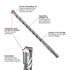 SALI 10 Pcs SDS Plus Rotary Hammer Drill Bit Kit, 1/4"*4" Concrete Drill Bit, Cross-Type Double Thread Carbide