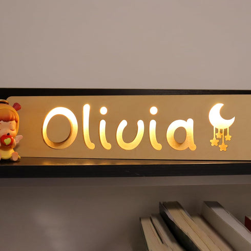 Sleeping Piggy 1st Personalized Baby Gift Name Night Light for Kids Nursery Decor with Engraved Text Greetings On Back