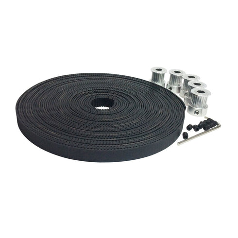 2GT Open Ended Timing Belt Motor Drive Belt, 9mm Width Rubber with Fiberglass Core, Pack of 5 Meters