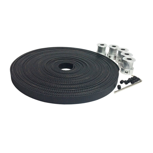 2GT Open Ended Timing Belt Motor Drive Belt, 9mm Width Rubber with Fiberglass Core, Pack of 5 Meters