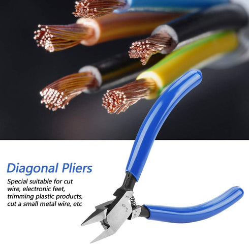 Jeanoko 4inch Electrical Wire Pliers, Chrome Vanadium Steel Side Cutting Nippers for Electronic Feet