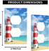 Red Lighthouse Outlet Covers Beach Blue Ocean Sunny Sky Clouds Seagull Nautical Coast 1-Gang Plug Cover Light Switch Covers Standard Size Duplex Wall Plate 4.5" X 2.76"