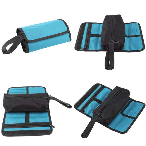 Tools Roll Holder Foldable Storage Bag, Roll Up Tool Pouches for Electrician Technician Homeowner