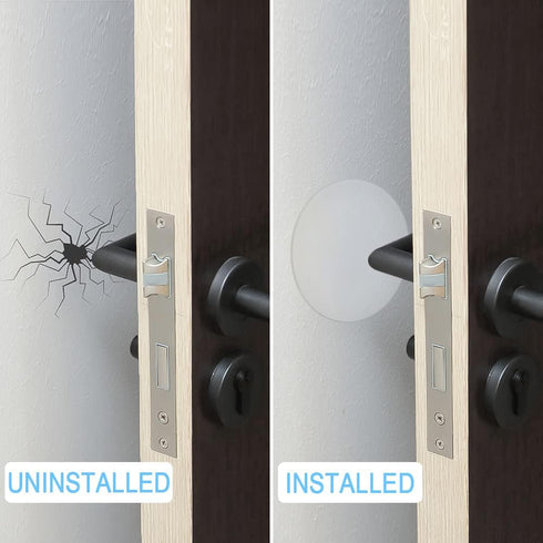 Transparent Door Stopper Wall Protector, 3 Pcs Large Round Door Knob Shield, 3.54 Inches Soft Rubber Bumper, Clear