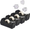 Desktop Tape Dispenser 4-Pack with Non-Skid Base & 3 Extra Replacement Cores - Perfect for Office, Home, School