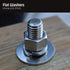 100 Bulk Pack Stainless Steel Flat Washer by Bolt Dropper - Metal Washers for Bolts - 1/4" Inside Diameter, 5/8"