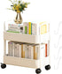 Erice 2 Cart Organizer, Rolling Storage Cart, Bookcase with Wheels Tiers Strong Load Bearing Capacity Durable and Long