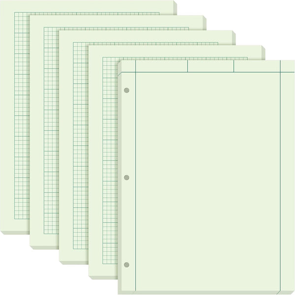 Seajan 5 Pcs Engineering Computation Pad, 8.5 x 11 Inches, Graph Paper Notebook, 100 Sheets/Pack for Engineers