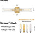 2-Light Lanhall Brushed Brass Gold Bathroom Light Fixtures Over Mirror Modern Vanity Light Wall Lighting with Clear