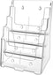 MaxGear Acrylic Brochure Holder 8.5 x 11 inch, 4 Tier Clear Literature Organizer with Removable Divider