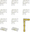 PAUTIX 8mm COB Connector 8pcs L-shaped/Corner, 2pcs Transparent Gapless Connectors for 2-Pin COB LED Strip Lights, Not