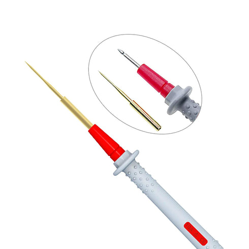 Goupchn Multimeter Test Leads Kit, Double Silicone Soft Cable Wire Probes, 4.9ft/1.5m with Gold-Plated Precision Sharp