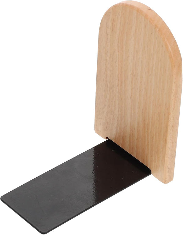 DOITOOL Thickened Wooden Bookend for Desk Organization Simple Style Beech Book Stand