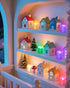 SoulBay 12pcs 1.57" Flameless Candles Color Changing Rechargeable, LED Flickering Tea Lights Votives Candle