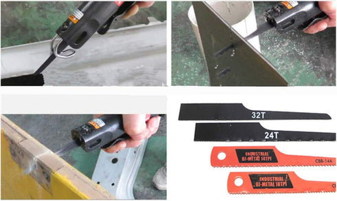 18T Reciprocating Saw Blade Set, Air Saw Hacksaw Blades Tools for Metal, Woodcutting, Rubber, 5 Pieces