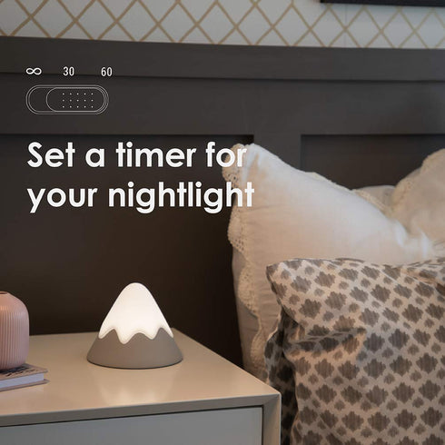 DesignNest Dimmable, Baby Night Light Snow Mountain Tap Squeeze Touch Control with Timer, Soft Eye Caring