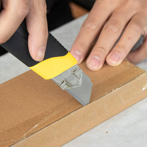 25MM Heavy Duty Utility Knife, Box Cutter SK-5 with Retract Blades, Rubber Grip for Cardboard, Boxes, DIY Crafts