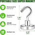 MIKEDE Heavy Duty Magnetic Hooks, 40lbs Earth Magnets with Rust Proof Metal Hooks for Classroom and Outdoor