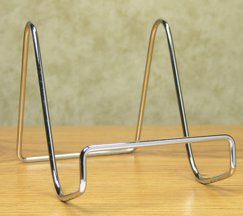 BANBERRY DESIGNS Silver Wire Easel Display Stand, Smooth Chrome Metal, 4 Inch High, Pack of 4