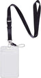 YOUOWO Clear ID Badge Holder Vertical with Black Lanyards, Detachable Buckle Safety Lanyard