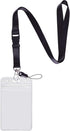 YOUOWO Clear ID Badge Holder Vertical with Black Lanyards, Detachable Buckle Safety Lanyard