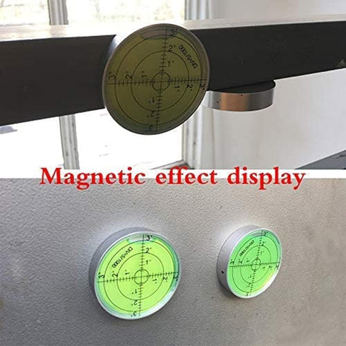 60mm Horizontal Bubble Level with Magnet, High Precision Aluminium Case Bullseye Inclinometers for Surveying Instruments