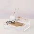 RUSSELL+HAZEL Acrylic Bloc Tape Dispenser, Clear, 4” x 4” x 1.5”, Gold, (32025)