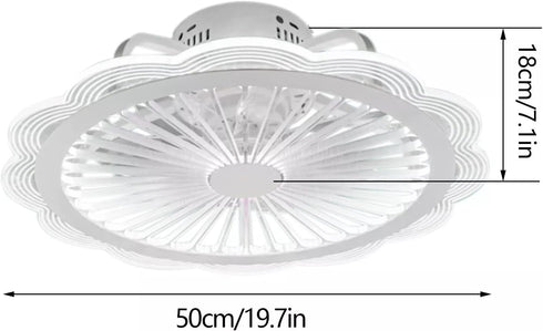 19.7" 3 LYNICESHOP LED Ceiling Fan Light with Remote, Color Temperatures & Speeds, Chandelier Lamp Fan