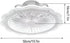 19.7" 3 LYNICESHOP LED Ceiling Fan Light with Remote, Color Temperatures & Speeds, Chandelier Lamp Fan