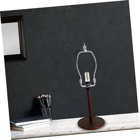 Yardwe Adjustable Metal Lamp Shade Harp Holder for Table and Floor Lamps Chrome Horn Frame Detachable Saddle Base DIY