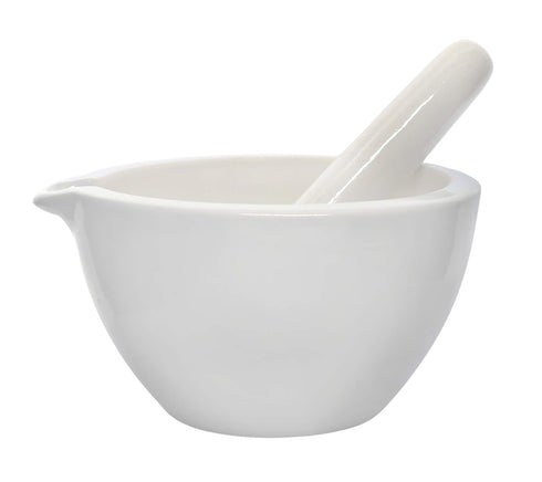 EISCO Porcelain Mortar & Pestle Set, 30oz Unglazed Grinding Surface for Kitchen or Laboratory