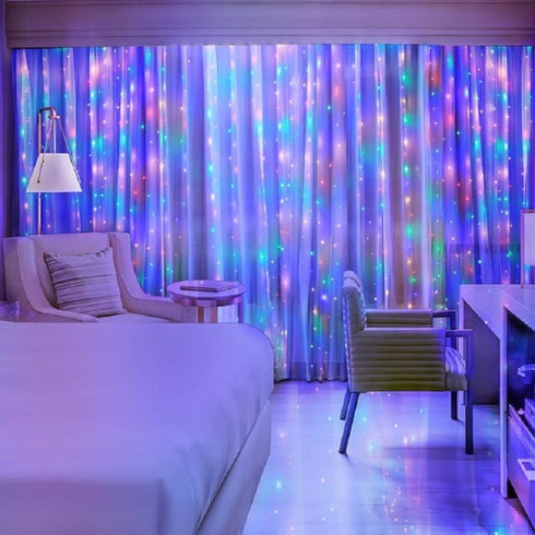Generic 100 8 LED Colorful Curtain Light for Party/Wedding/Festival/Christmas,Window Blinking String Light