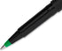uniball Roller Ball Pen, Stick, Micro 0.5 Mm, Green Ink, Black Matte Barrel, Dozen