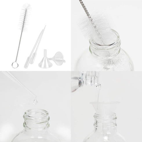 STARSIDE 12 Pack 120 ml Clear Glass Spray Bottles with Fine Mist Sprayer & Dust Cap for Essential Oils